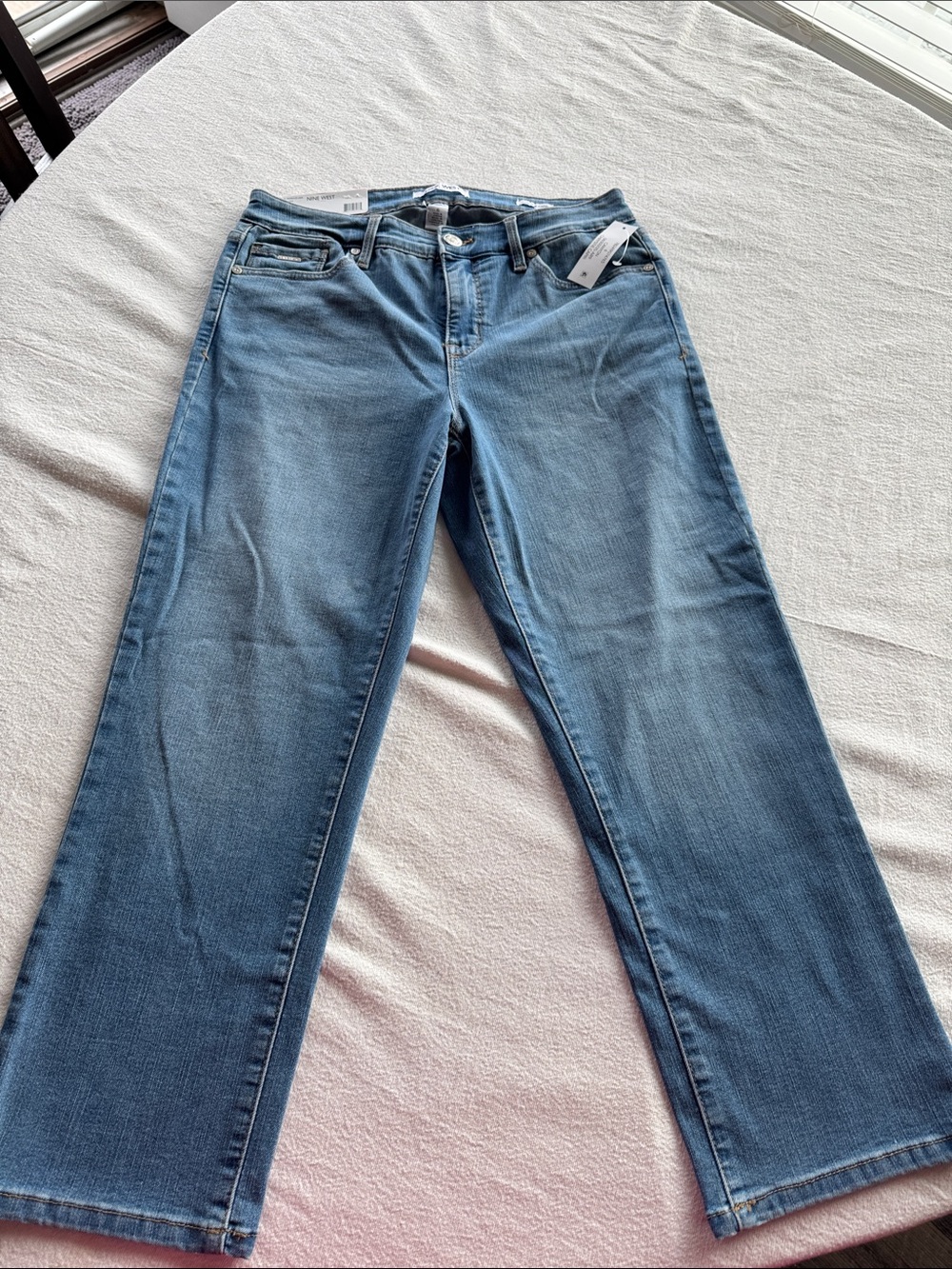 Nine West Light Blue Straight-Leg Jeans